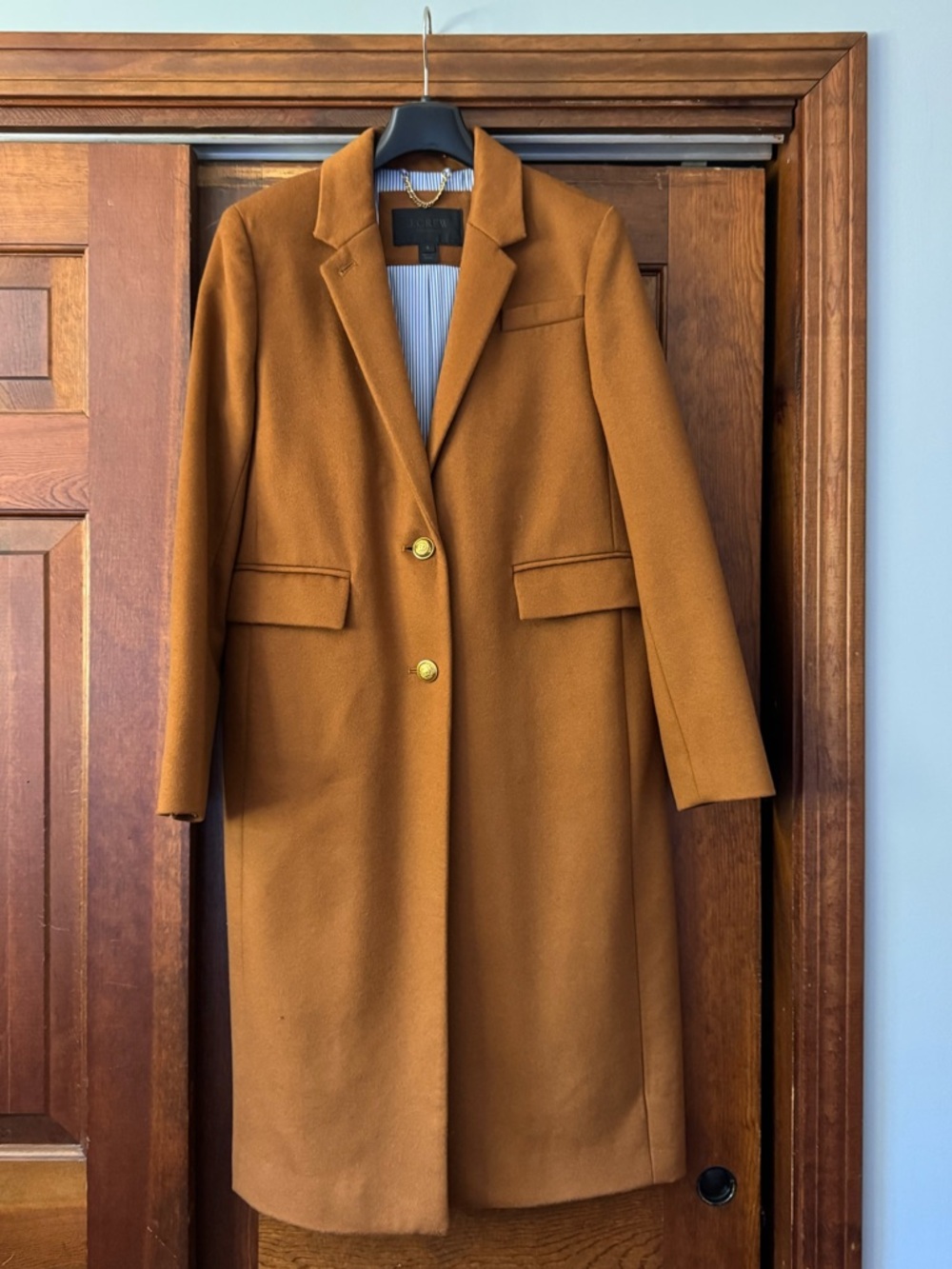 J.Crew Collection Long Wool Cashmere Blend Camel Brown Coat